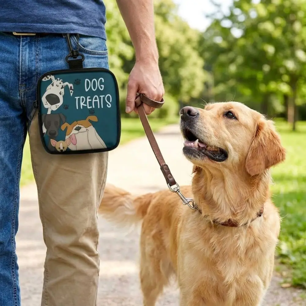 Waterproof Dog Treat Pouch Transparent Window Clip Attachment Pet Snack Bag Zipper Closure Snack Container