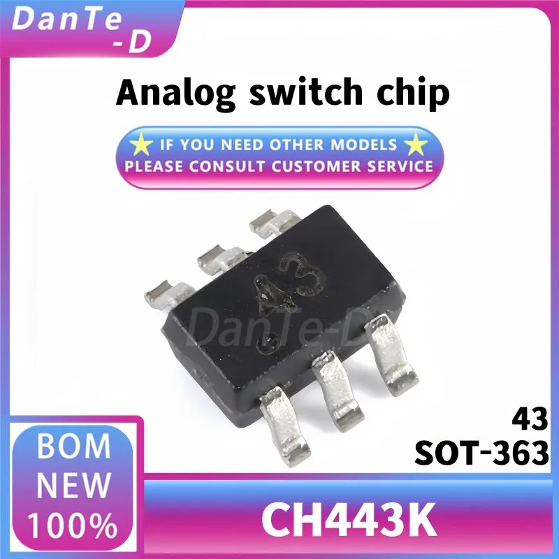 30PCS CH443K package SOT-363 1 single-pole double-throw 5V low-resistance analog switch IC new original authentic