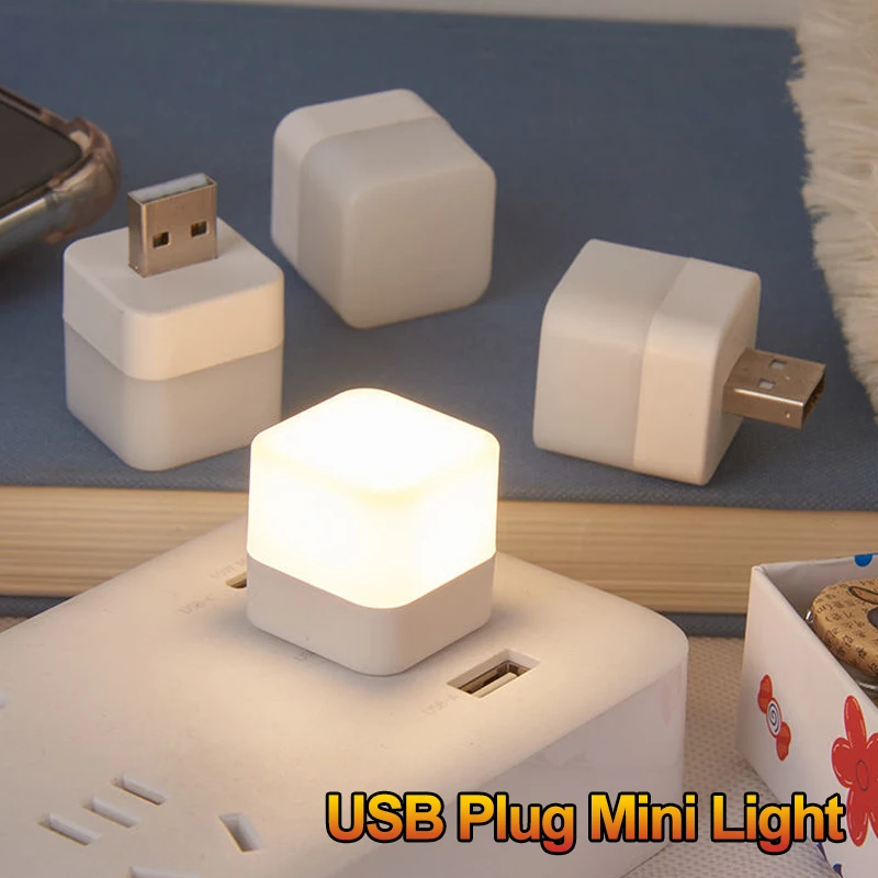 Portable USB Plug Lamp Small Night  Lights Eye Reading Desk LampsComputer Mobile Power USB LED  Light