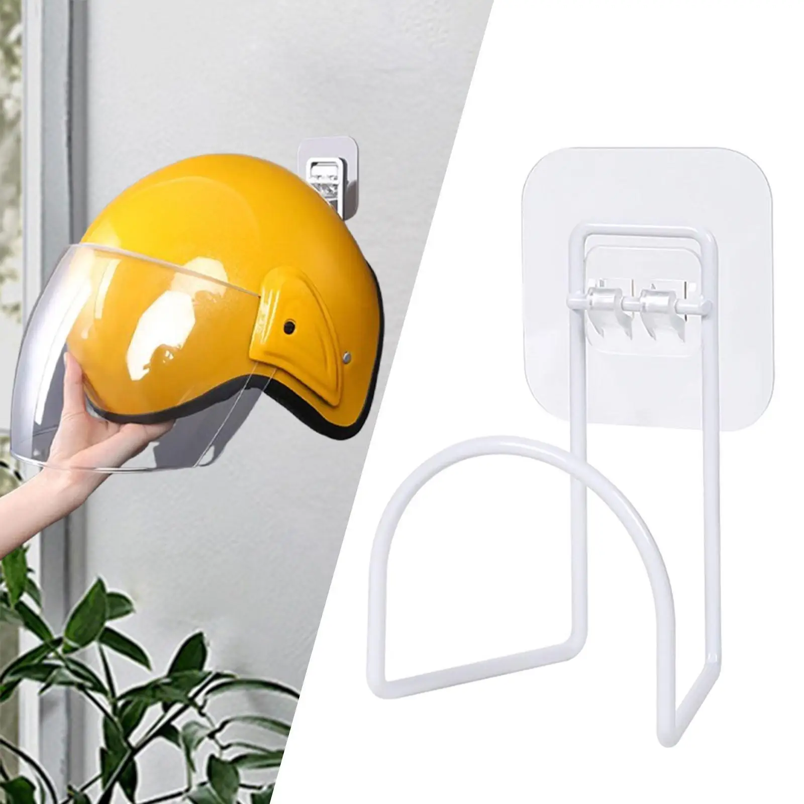 Motorcycle Helmet Holder Hook Organizer Versatile Storage White Storage Rack