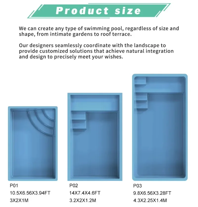 حوض سباحة نافذة أكريليك من الألياف الزجاجية للسباحة في الهواء الطلق فوق الأرض، حاوية جاهزة لحمام السباحة