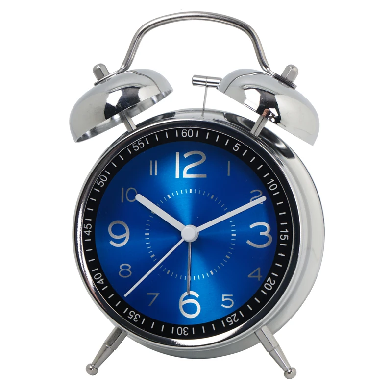 Iron Art Student Small Alarm Clock Children's Silent Fashion Table Clock Desktop Creative Glow Pointer Quartz Watch