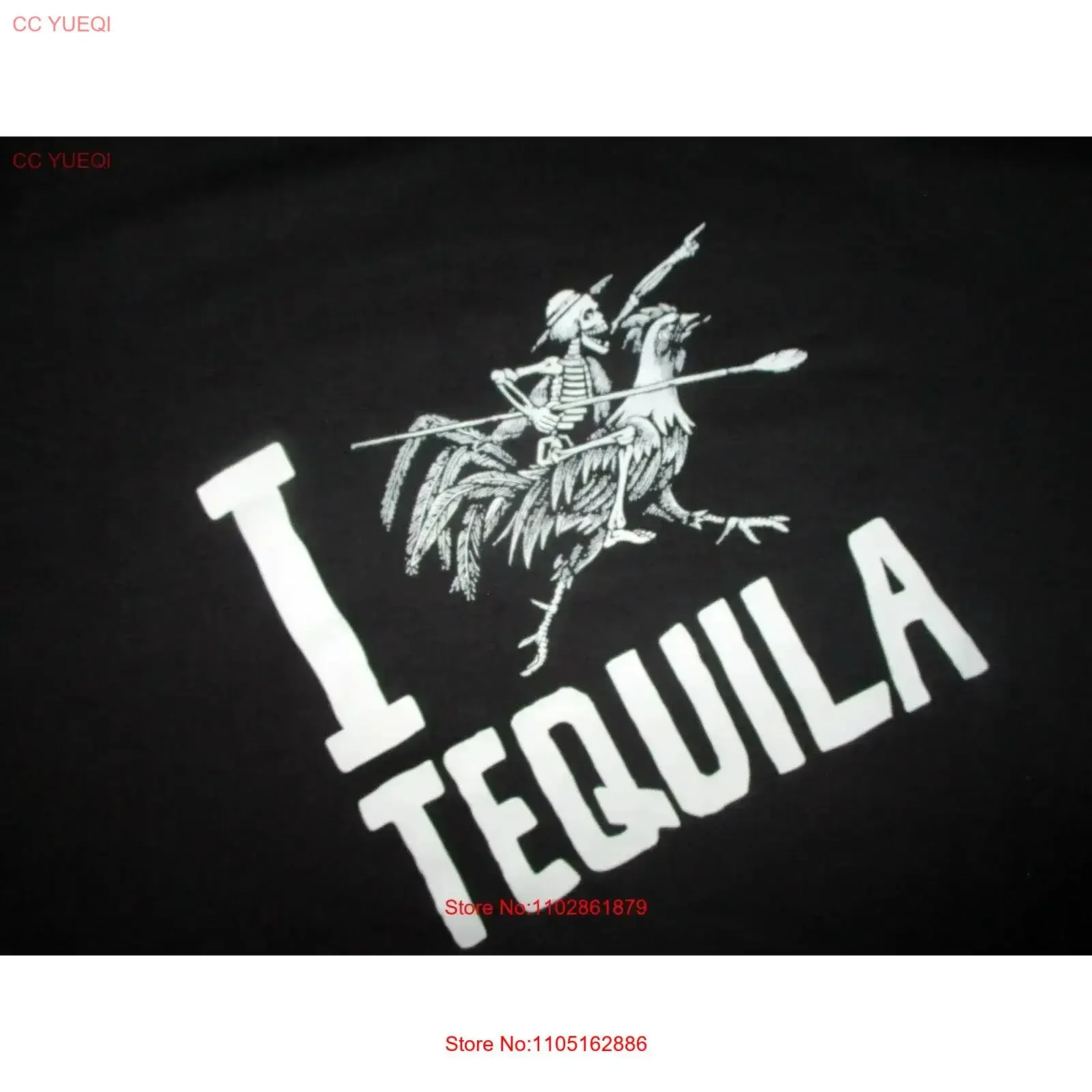 CAMISETA ESPOLON I Love Tequila esqueleto gallo Día de Muertos Dia de Muertos M L vintage lavado homme elegante streetwear Casual