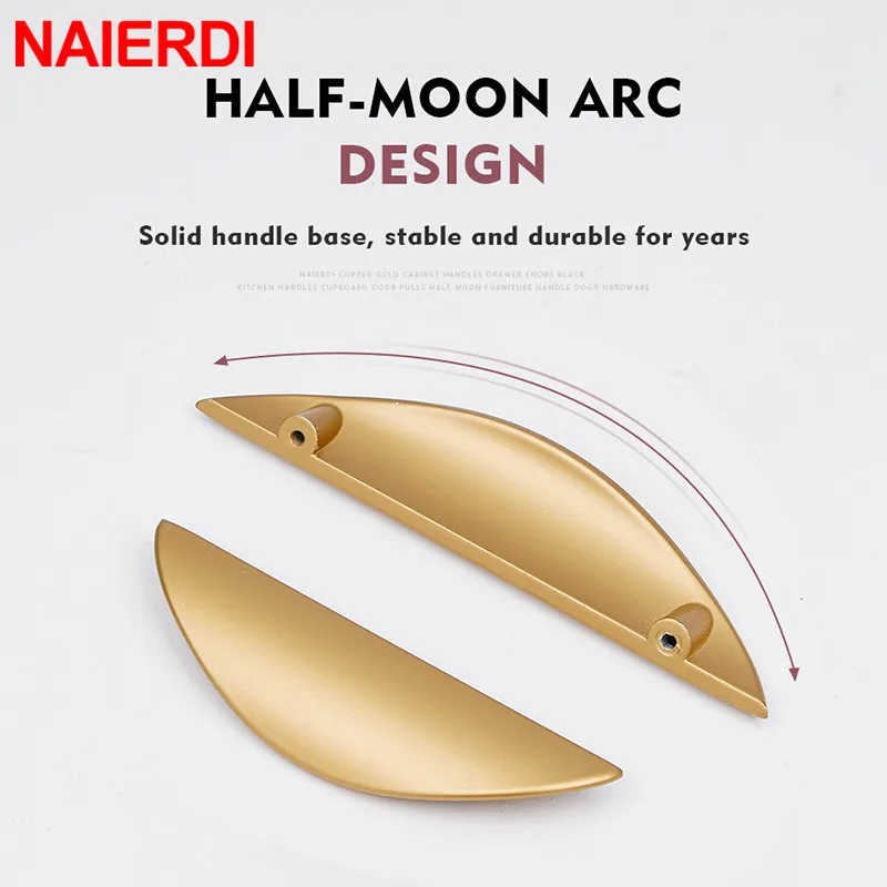 NAIERDI American Cabinet Handles Black Gold Zinc Alloy Kitchen Cupboard Pulls Drawer Knob Door Furniture Handle Hardwar