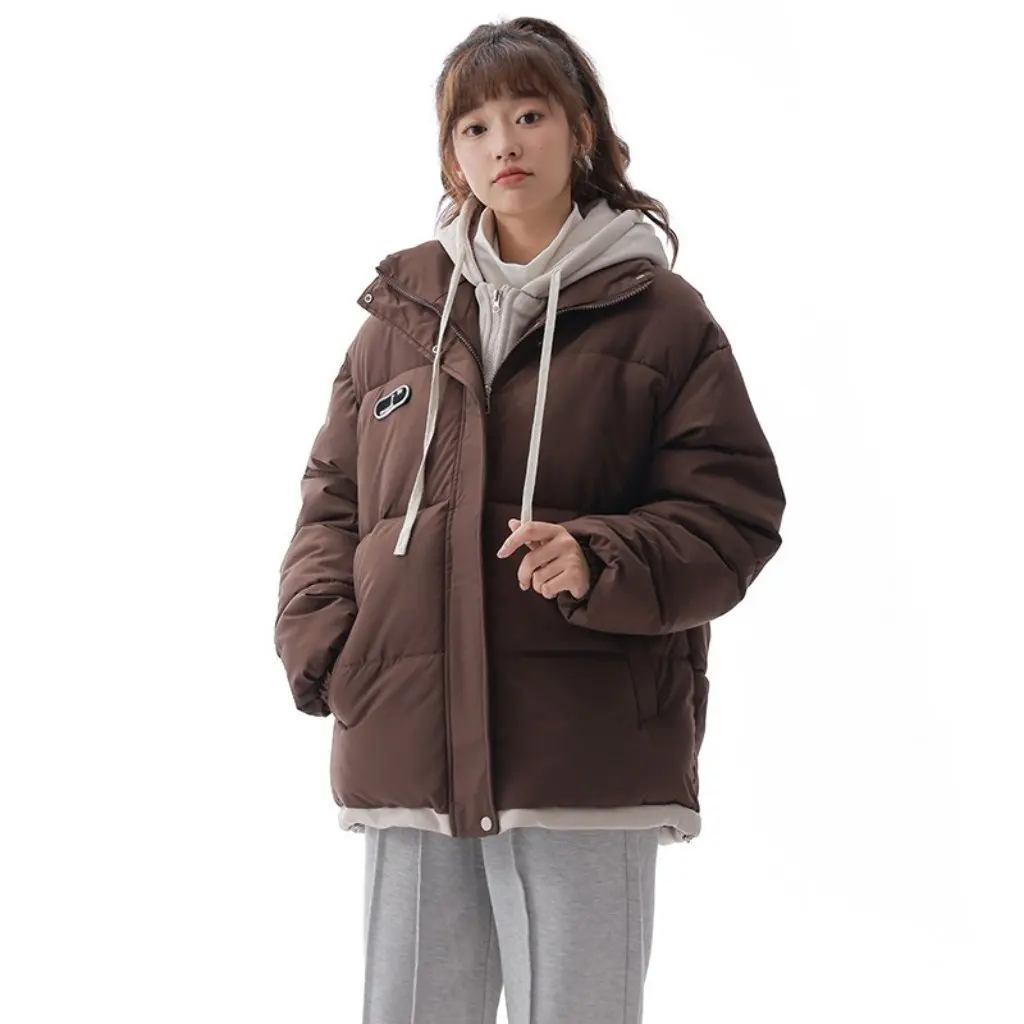 

WASSUP Fake Two-Piece Cotton-Padded Coat for Men And Women Loose Casual Thickened Warm Autumn Winter Trendy Streetwear