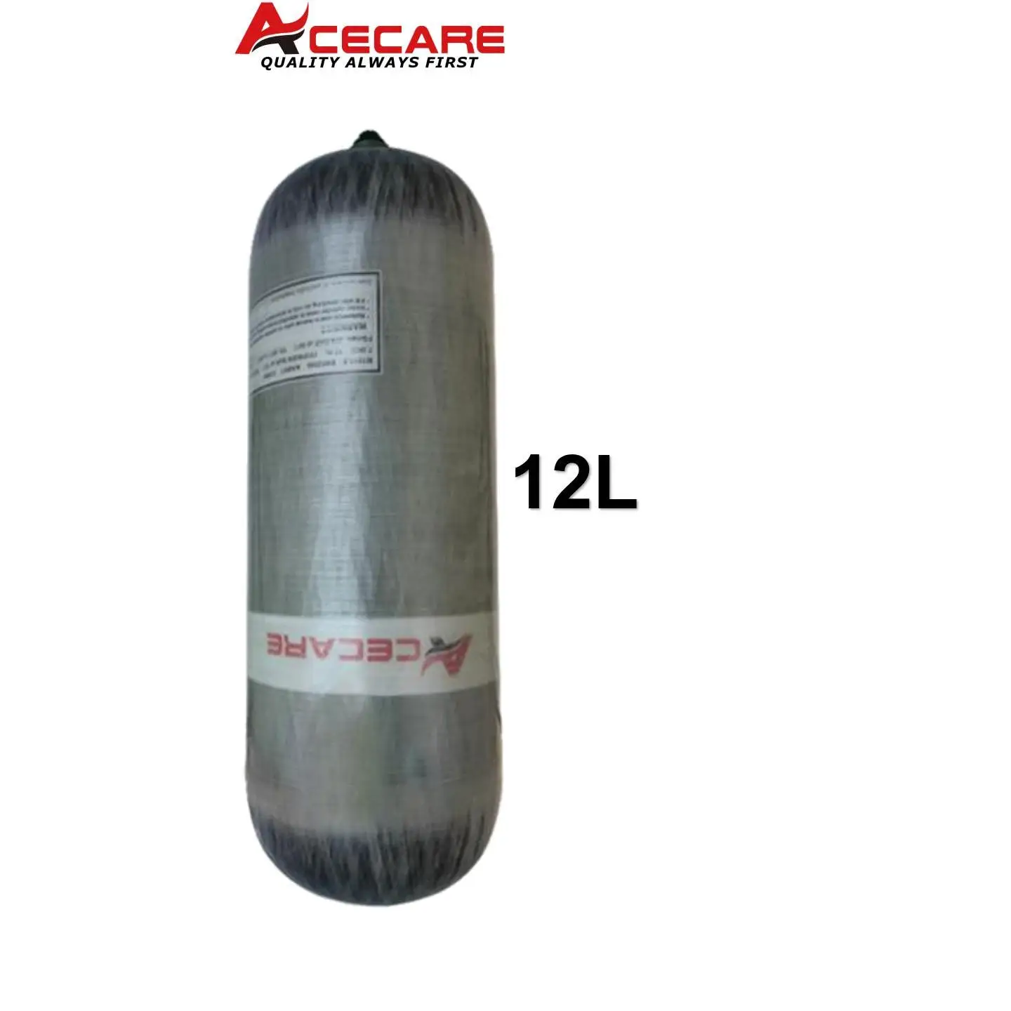 Acecare 12L CE Carbon Fiber Cylinder 4500Psi 300Bar 30Mpa High Pressure Tank HPA Tank Diving Bottle Scuba Tank M18*1.5