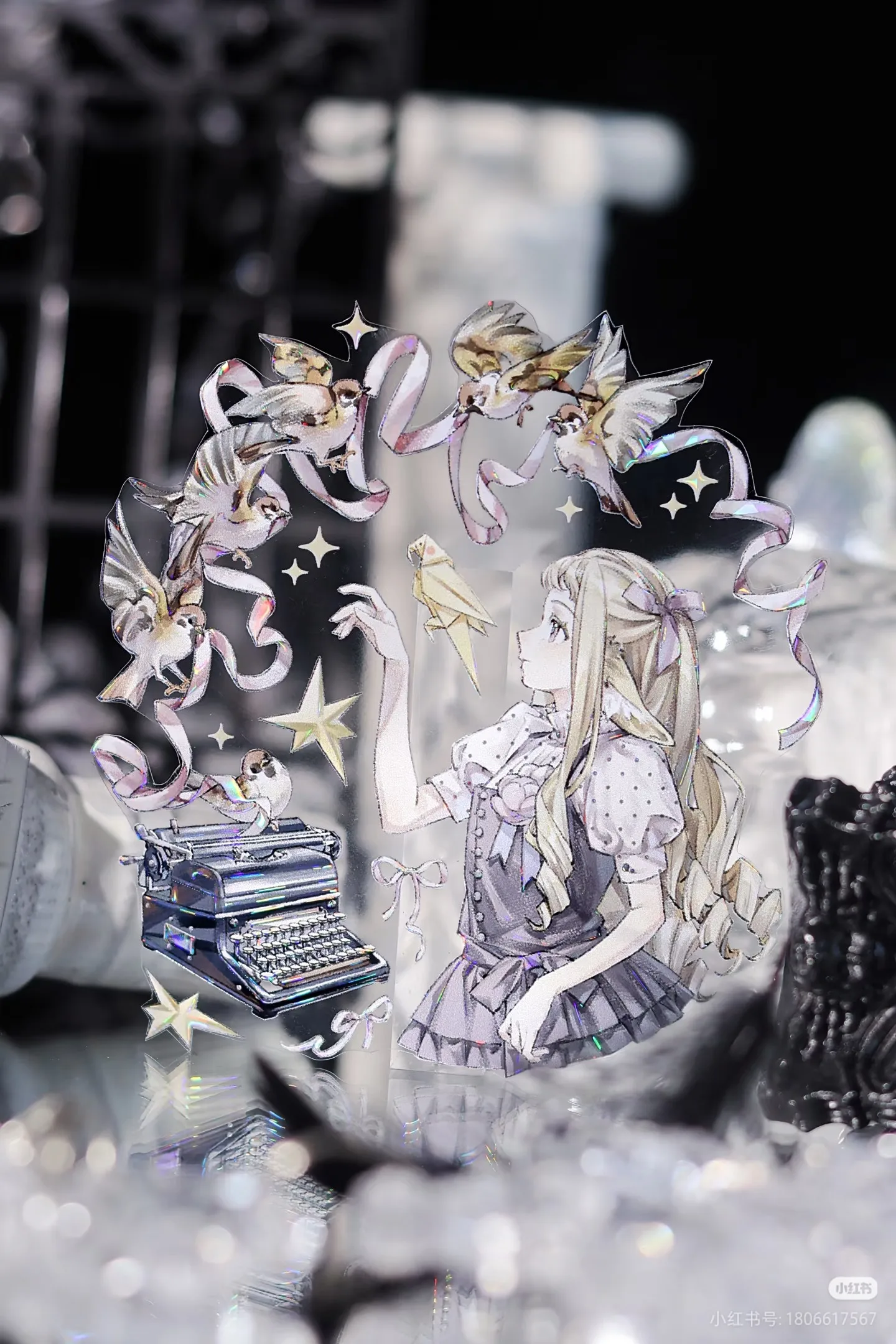 

5m Half Roll Shine Vivian's Manor Shell Shiny Washi Pet Tape Sticker Journal DIY Cards Scrapbook Character