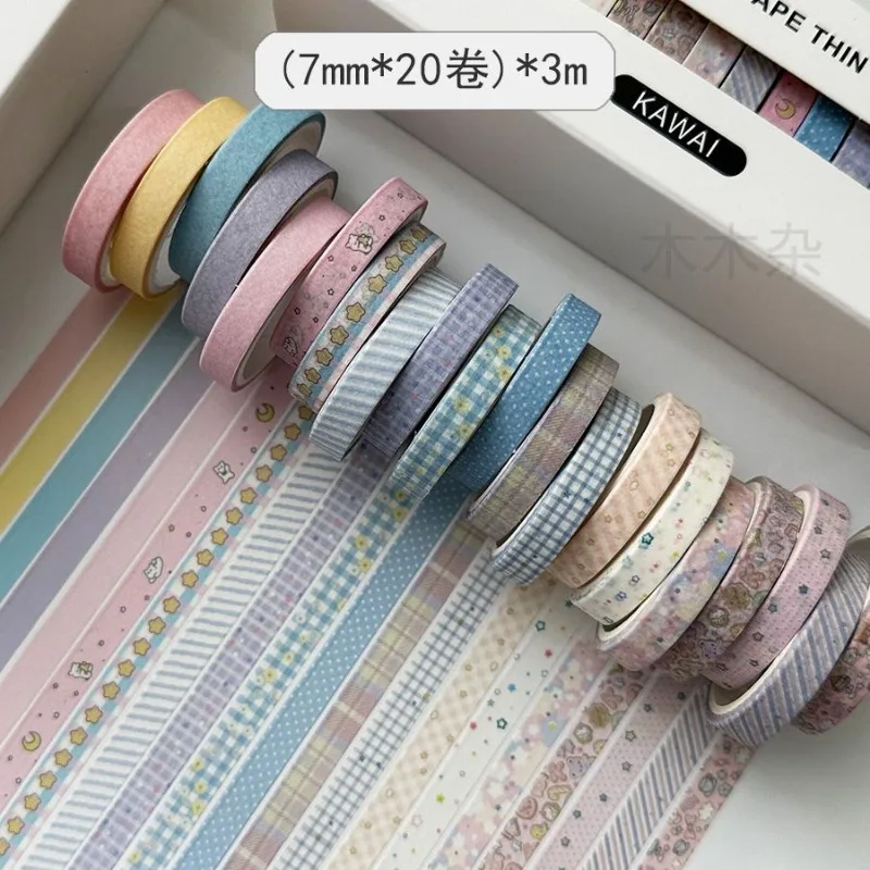 20 لفة 3 أمتار طويلة خمر نمط اشي أشرطة دعوى ، ورق زينة خط تقسيم الشريط ، طالب DIY سكرابوكينغ لوازم