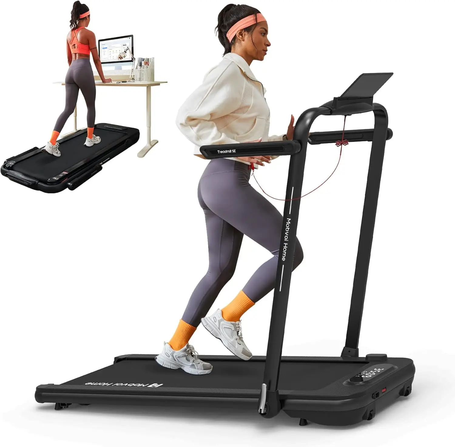 3-in-1 Under Desk Treadmill, Walking Pad for Home Office, Smart AI Fitness Machine with Remote & App, 265 lbs Capacity, Portable & Quiet