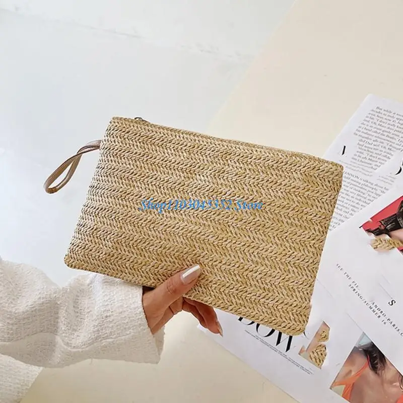 حقيبة يد منسوجة عملية البناء حقيبة عملات معدنية خفيفة الوزن تحمل موضة الصيف