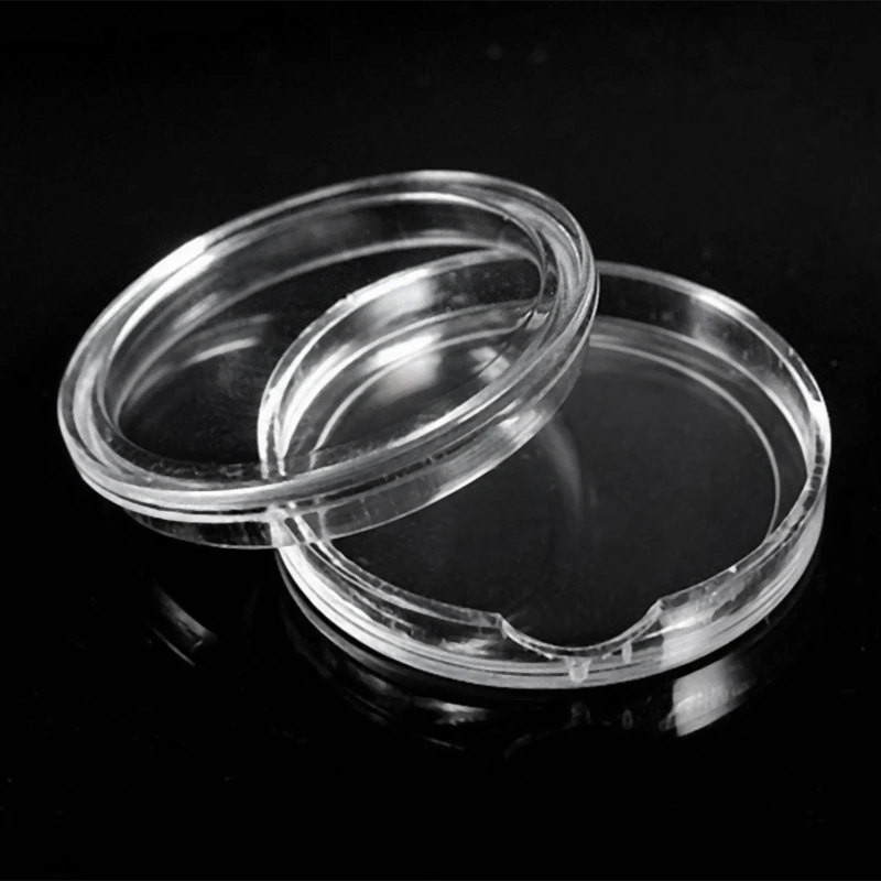 200Pc/Set 45Mm Clear Round Plastic Coin Protector Storage Box Display Cases Coin Money Pence Holder Case Collectibles Gifts