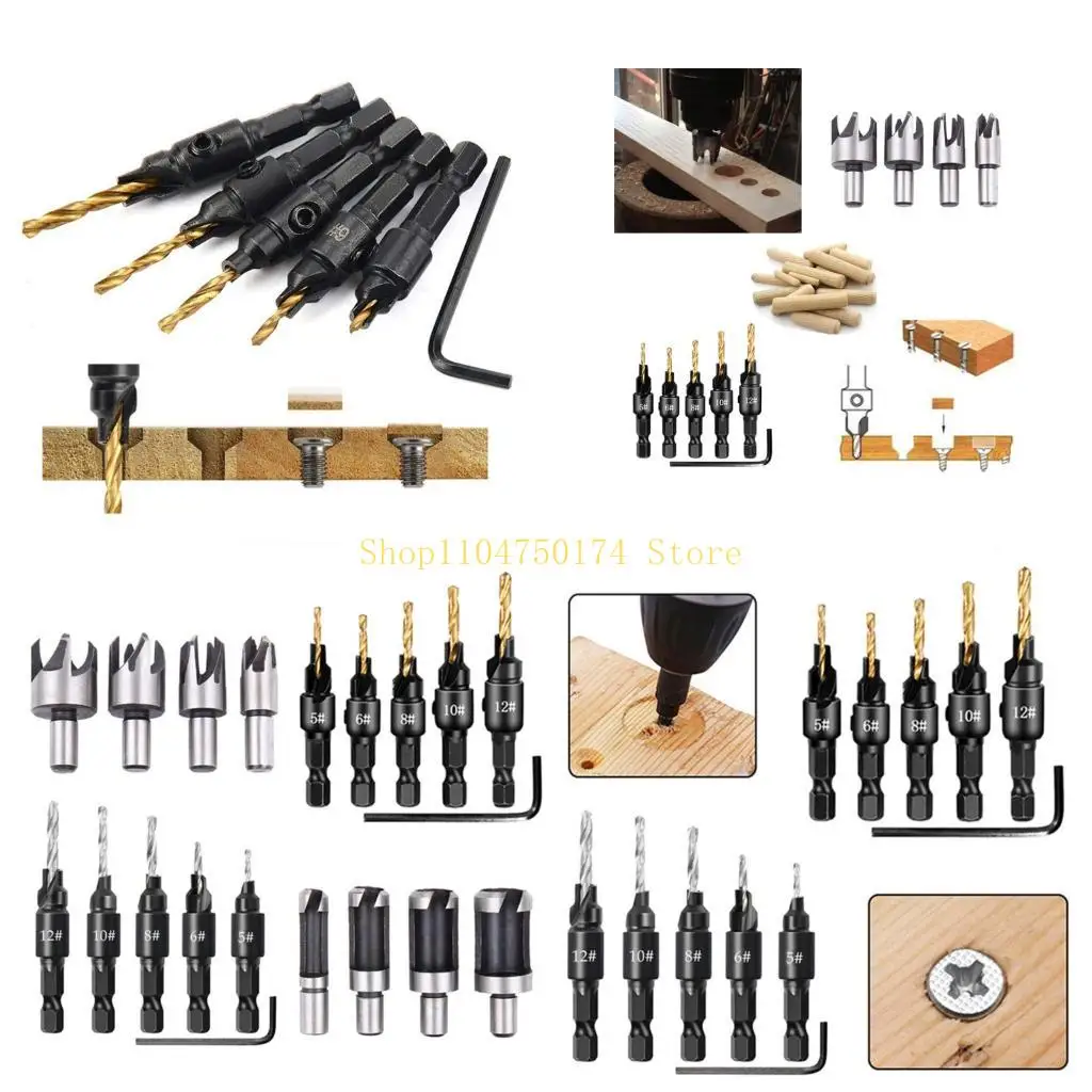 

Countersink Drill Woodworking Drill Bit Set Drilling Hole Woodworking Tool Drill Screw Mounting Drill Bit top sale