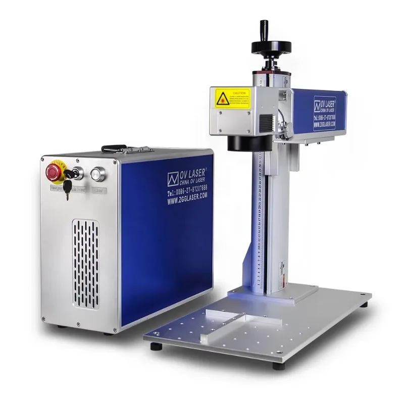

QR Code Fiber Marking Machine 50w With XY Moving Table Aluminium Barcode Label Printer Engraving Machine