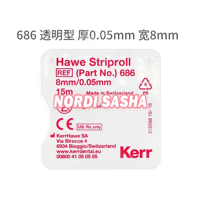 1 Roll Dental Kerr Front Tooth Roll Hawe Striproll Curled Polyester Strip Forming Belt Band Kerr Transparent Striproll Stripes