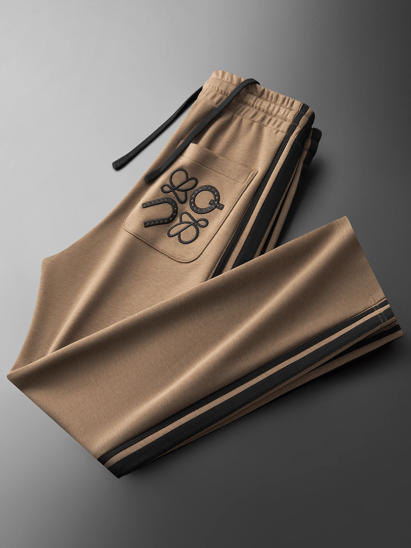 

JSBD Autumn and Winter color-blocking and patchwork Modal sweatpants for men's casual straight-leg sport casual pants