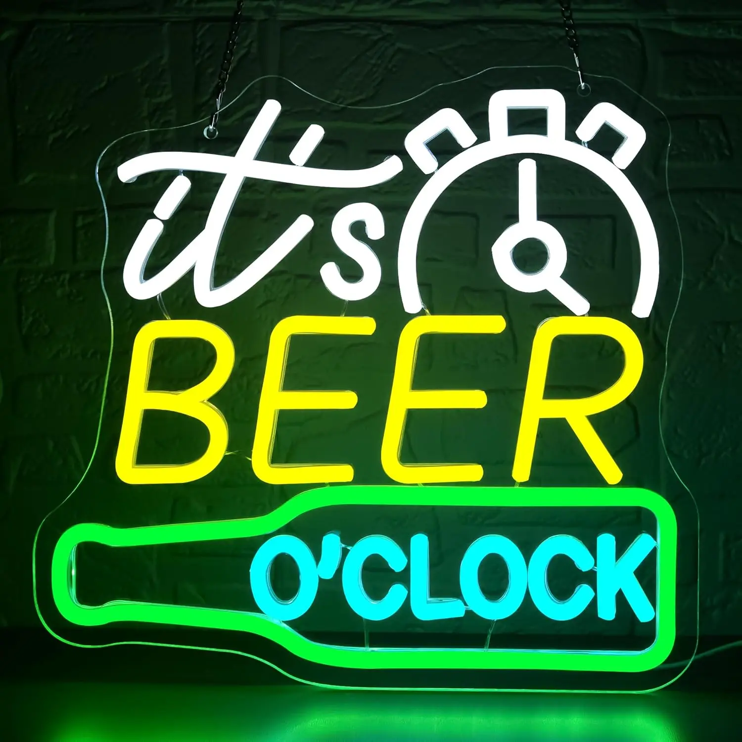 

Светодиодная неоновая вывеска Its Beer O'Clock с USB-подсветкой и регулируемой яркостью, настенный декор для пивного бара, паба, вечеринки, ресторана, рождественского подарка на день рождения