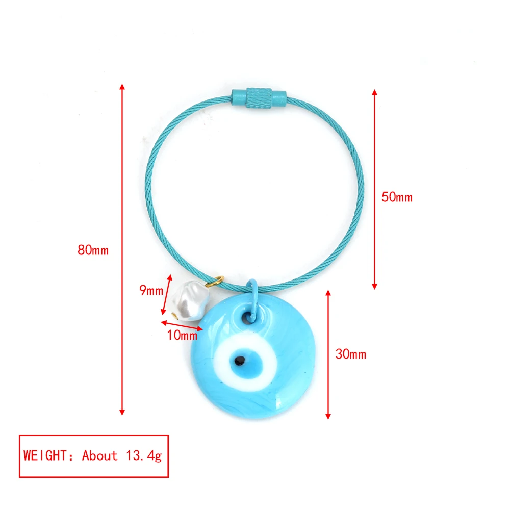 Lucky Eye Glass Turkish Evil Eye Keychain Imitation Pearl Key Chain Bag Car Keyring for Women Men llavero porte clé מחזיק מפתחות