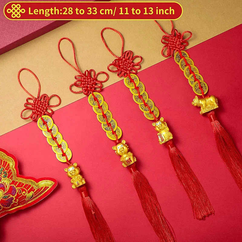 8 Pieces Of Chinese Feng Shui Charm Good Luck Charm For The 2022 Golden Chinese Year Of The Tiger Mascot