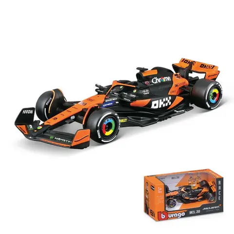 Bburago 1:43 MCL38 F1 McLaren 2024 Miami Grand Prix Legeringsbil Miniatyr Diecast Modell #4 Lando Norris #81 Oscar Piastri Leksaksbil 10 best sales F1 McLaren - №5