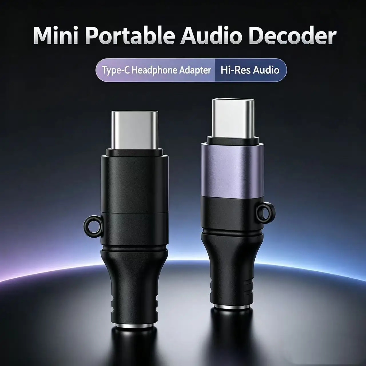Type‑C to 3.5mm Audio Jack Adapter, DAC Digital Decoding Earphone Converter, Portable Type C Headphone Aux Adaptor