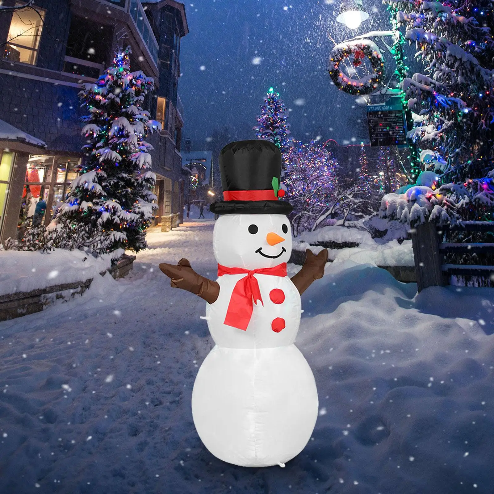 

Christmas Inflatable Snowman EU Plug Easy to Use Ornament Christmas Yard Decoration for Holiday Lawn Outdoor Indoor Patio Party