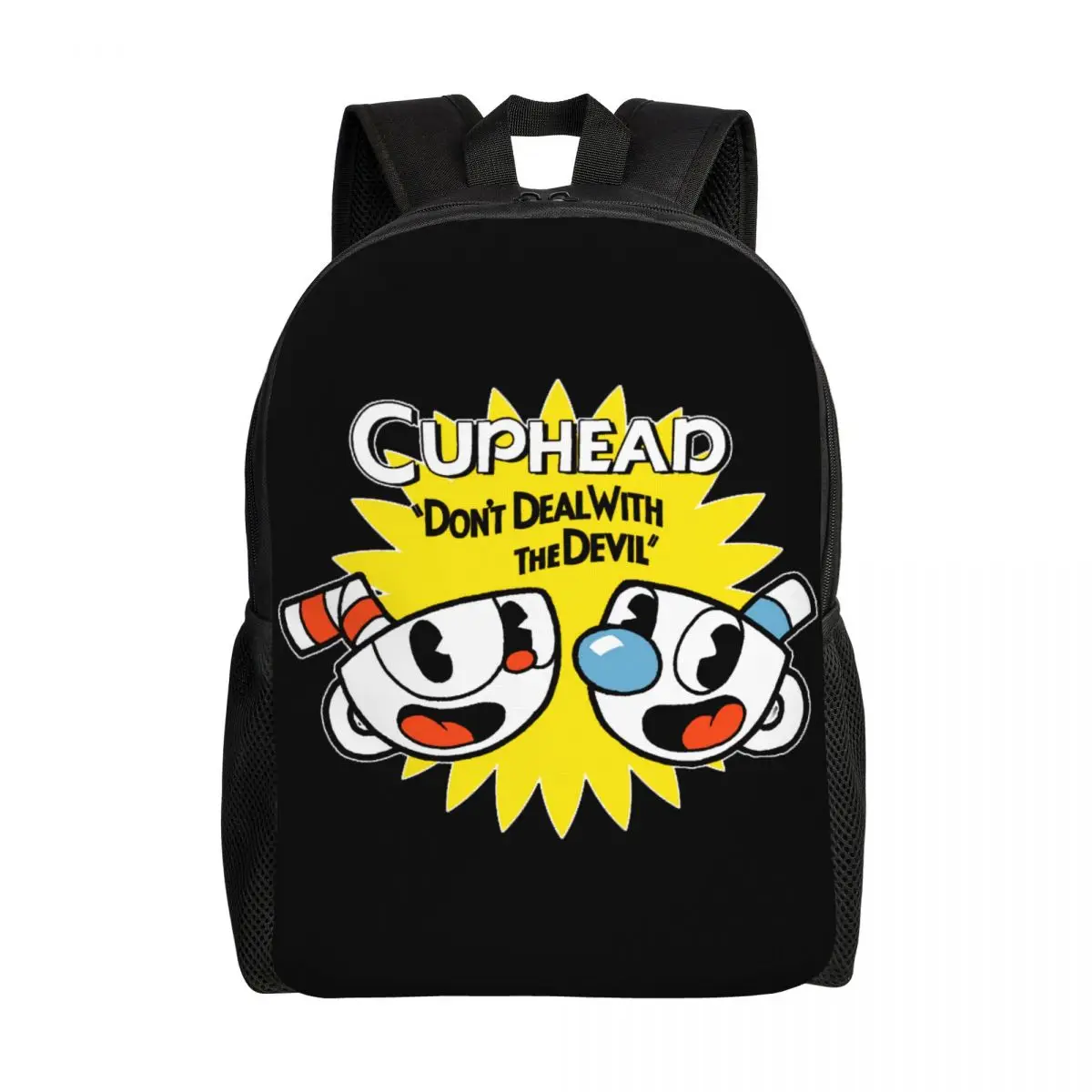 

Hot Game Cuphead Mugman Backpack for Women Men Waterproof College School Bag Print Bookbag