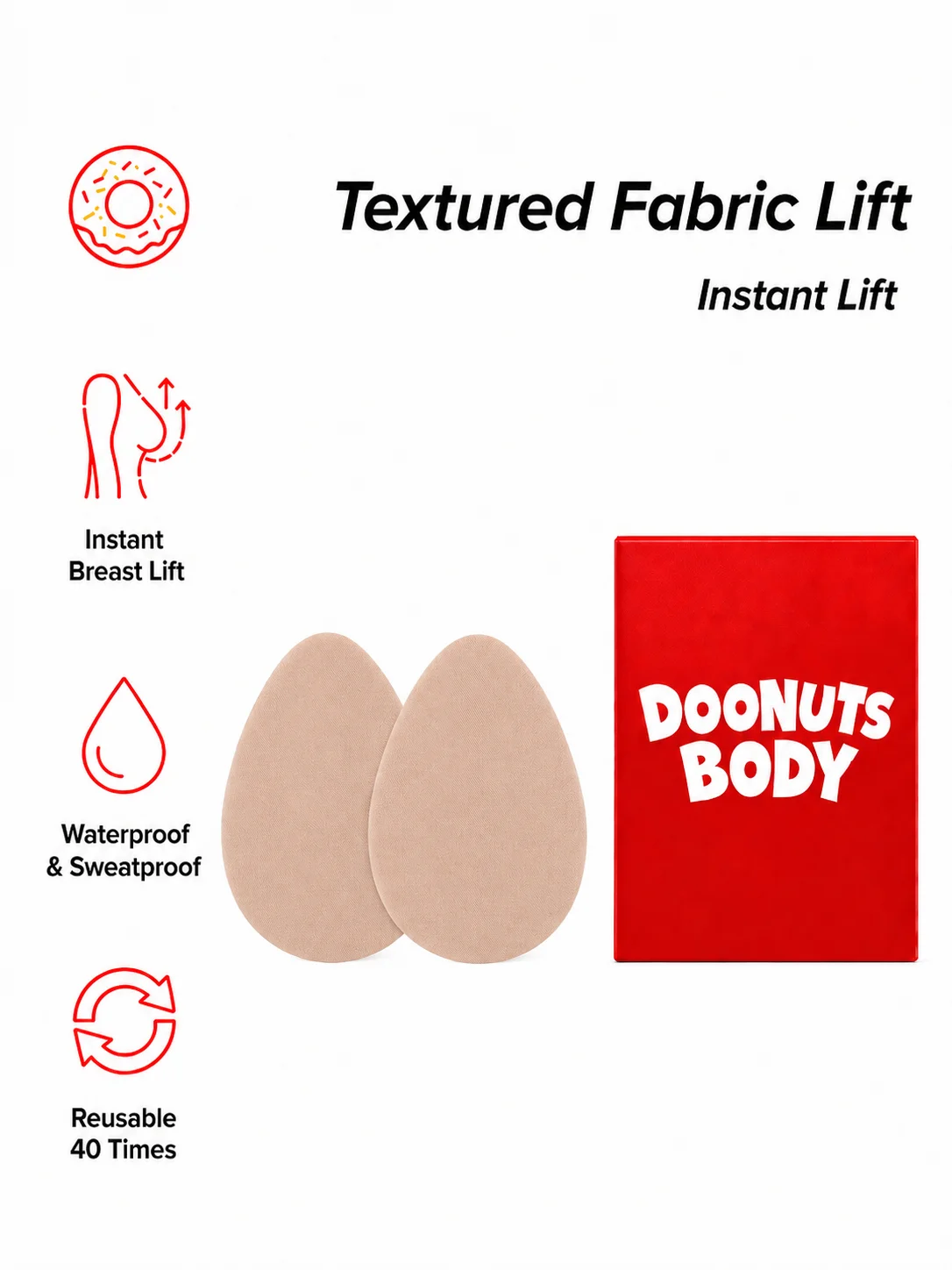 Backless Bra Sticky - DOONUTS Cache-tétons en tissu texturé pour