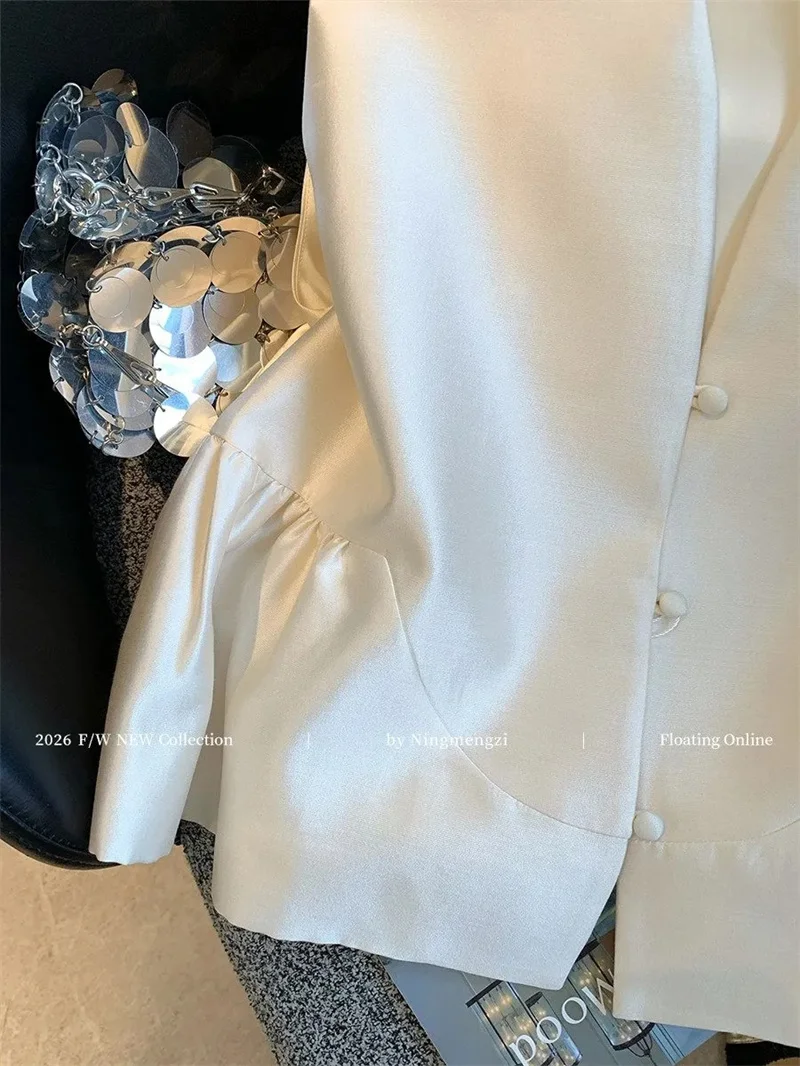 Loose Cardigan Pearl V-neck Ruffled Sleeveless Vest Jacket Women's Spring and Summergentle Temperament Age-reducing Vest Top New