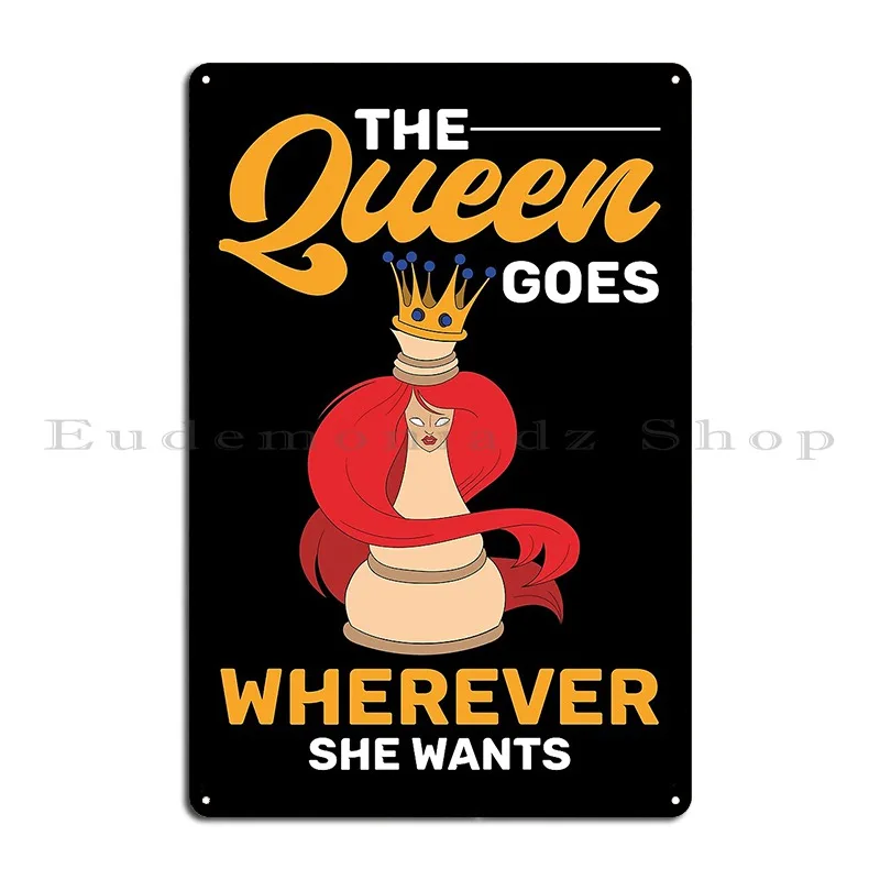 Funny Chess Lover Girls Chess Piece Board Game Chess Metal Sign Funny Wall Plaque Garage Designing Customized Tin Sign Poster