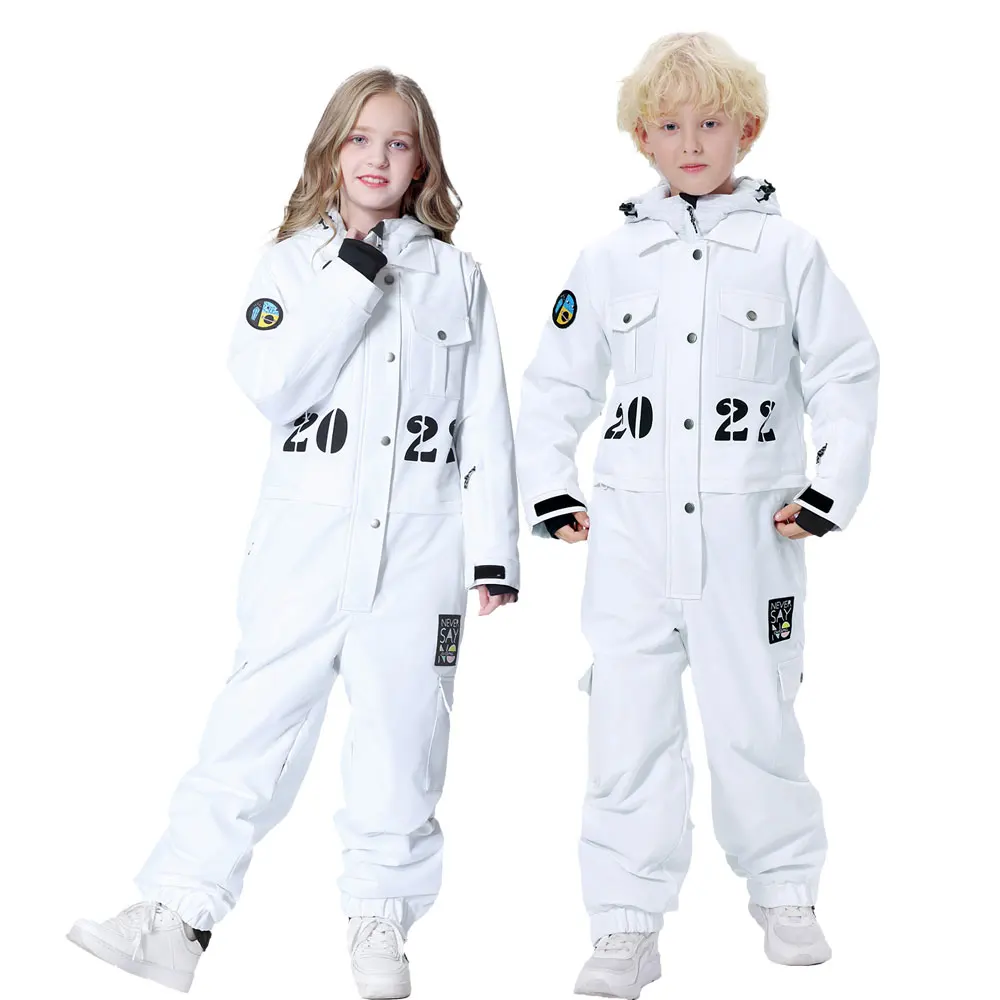 2022 Children's One-piece Ski Suit Thickened Tooling Ski Suit Windproof Waterproof Warm Wear-resistant Ski Equipment