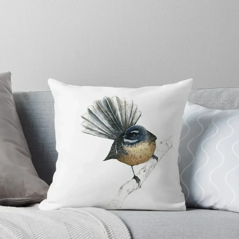 Mr Pīwakawaka -Fantail , New Zealand native bird Throw Pillow Cushions For Children luxury throw pillow covers pillow