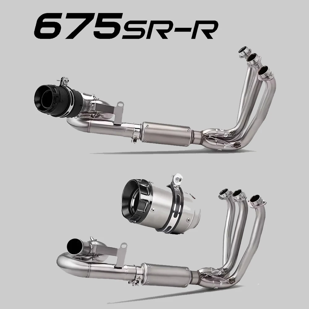 Full Exhaust System for 675SR 675R 675NK High - Efficiency exosto para moto Modify 675SRR Exhaust Escape Front Link Pipe