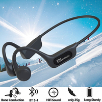 LongMao B33 Bone Conduction Earphones Bluetooth 5.4 Wireless Headphones Sports Headset HD Clear Mic for Workout Running Driving