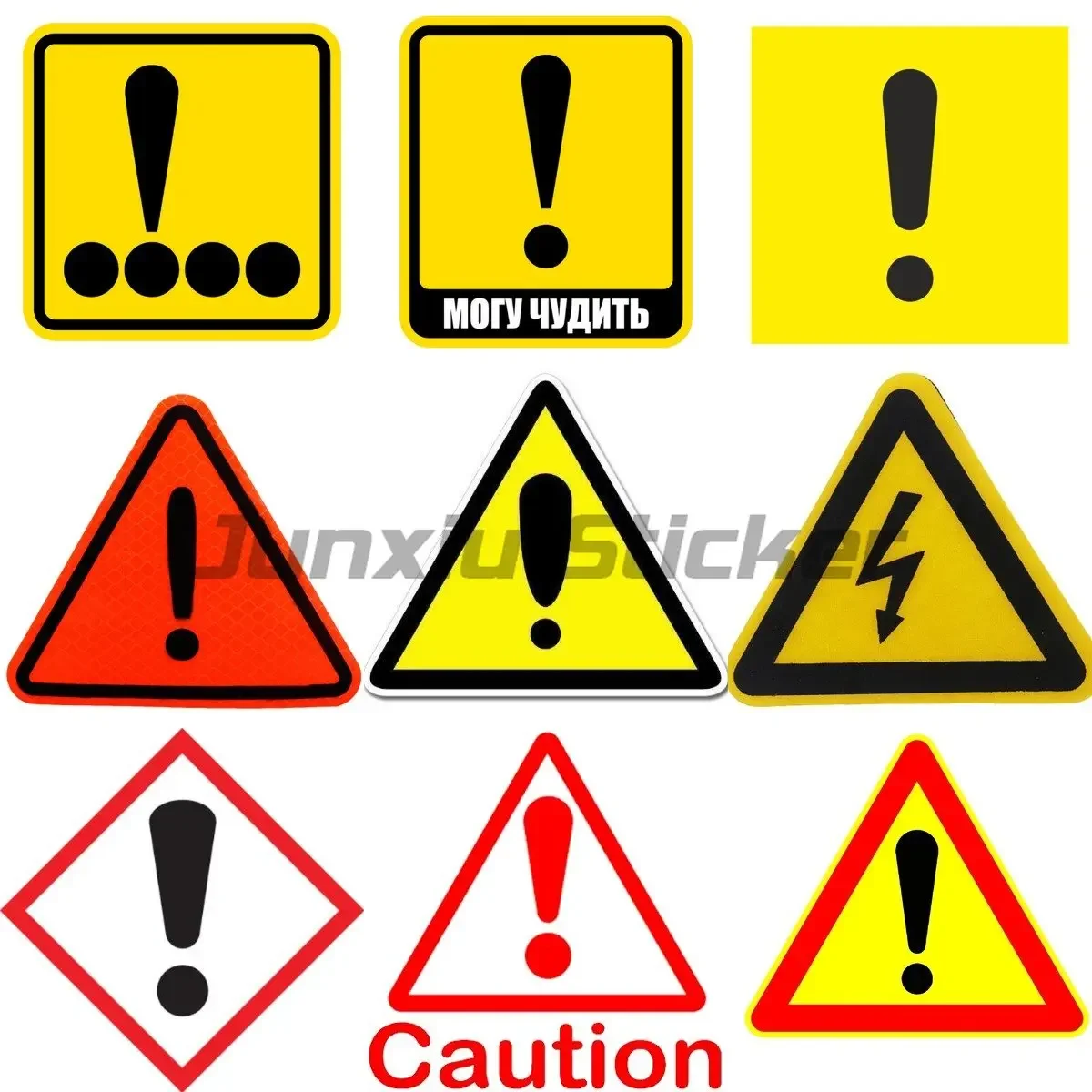 

Exclamation Mark Reflective Warning Sign Car StickerMotorcycle Sticker Helmet Van Bicycle Decals Laptop Stickers Bumper