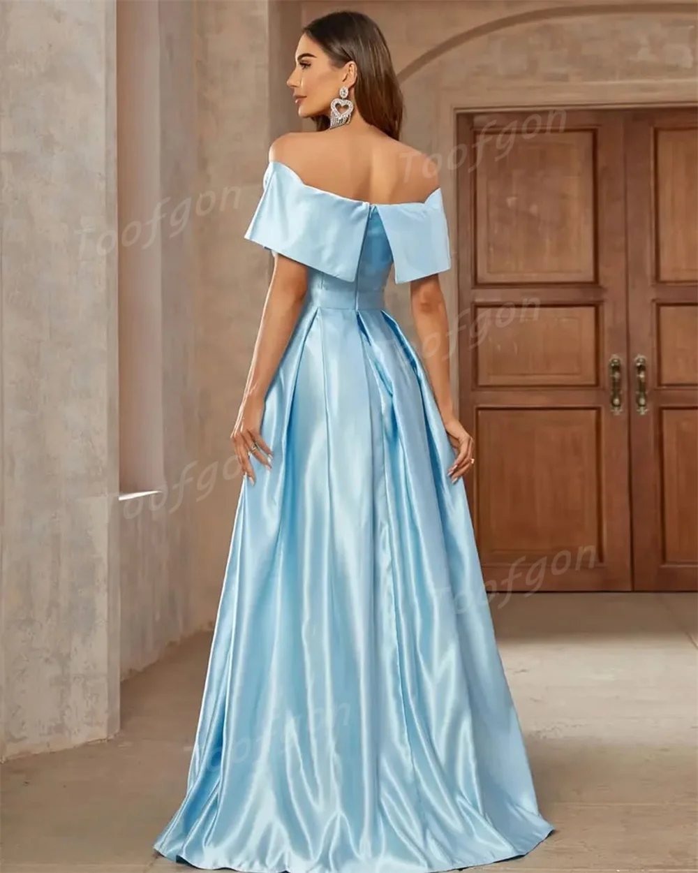 Toofan A Line атласные вечерние платья по индивидуальному заказу для женщин платье для выпускного вечера с открытыми плечами для особых случаев вечерние платья подружки невесты