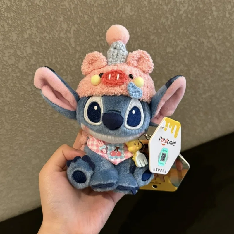 

12cm anime character Stitch Kawaii Creative Plush toys Keychain pendant Cute doll pp cotton filling Packaging decoration Gift
