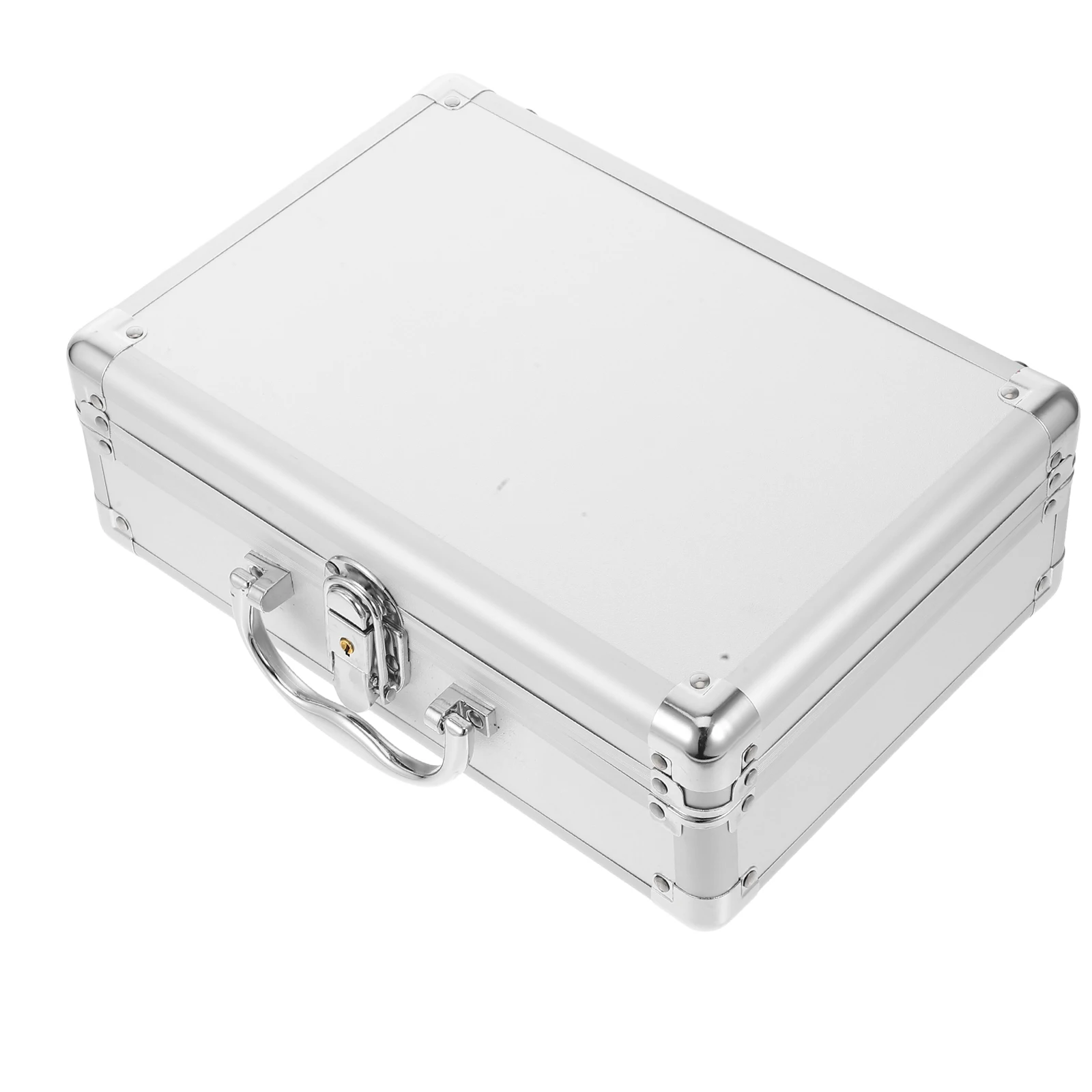 Women Suitcase Tool Hard Makeup Bag Briefcase Portable Silver Aluminum Alloy Man