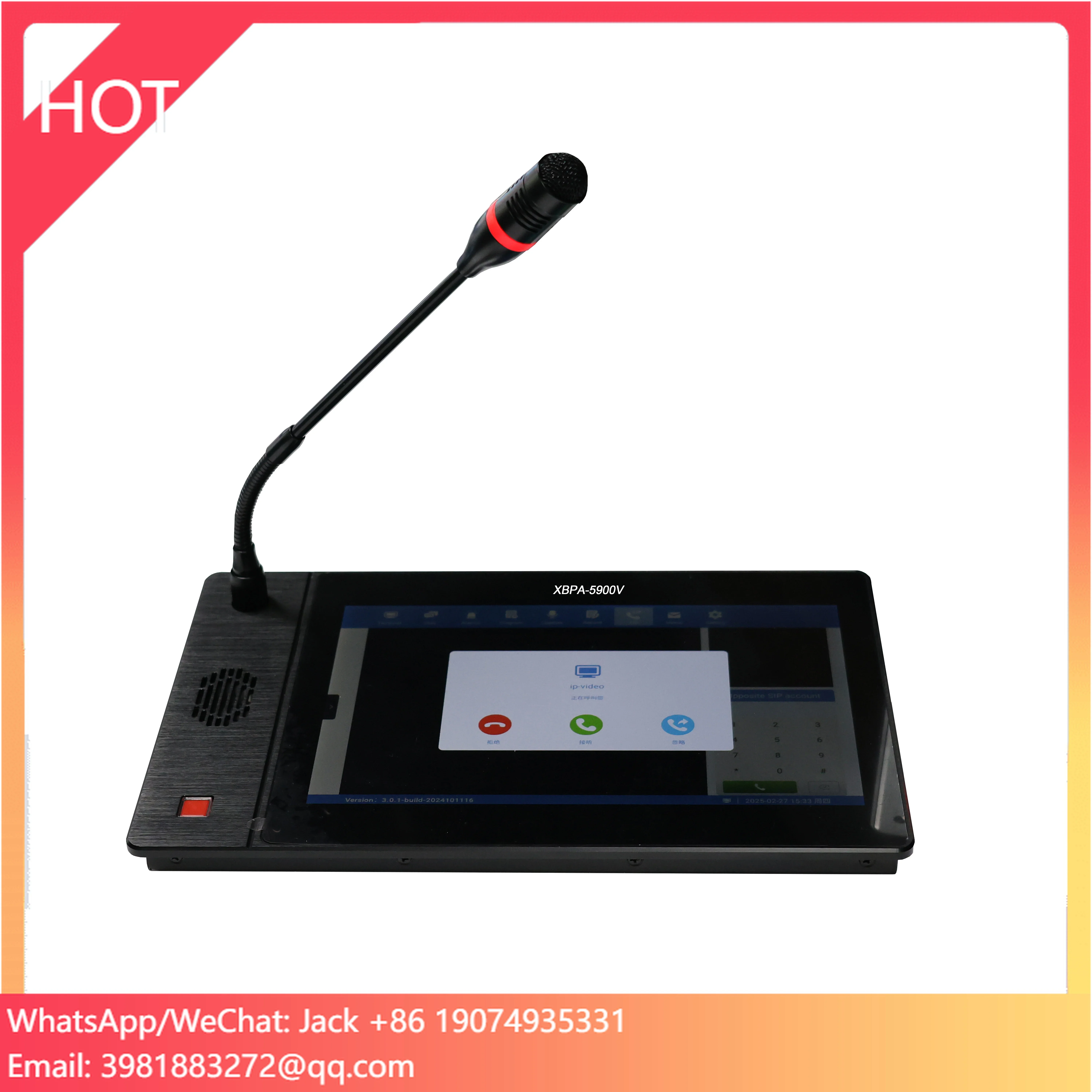 Système d'interphone IP hôte de Microphone XBPA-5800B, caractéristiques de réinitialisation de Vision nocturne, prise en charge de l'accord SIP, fournisseur d'équipement fabriqué