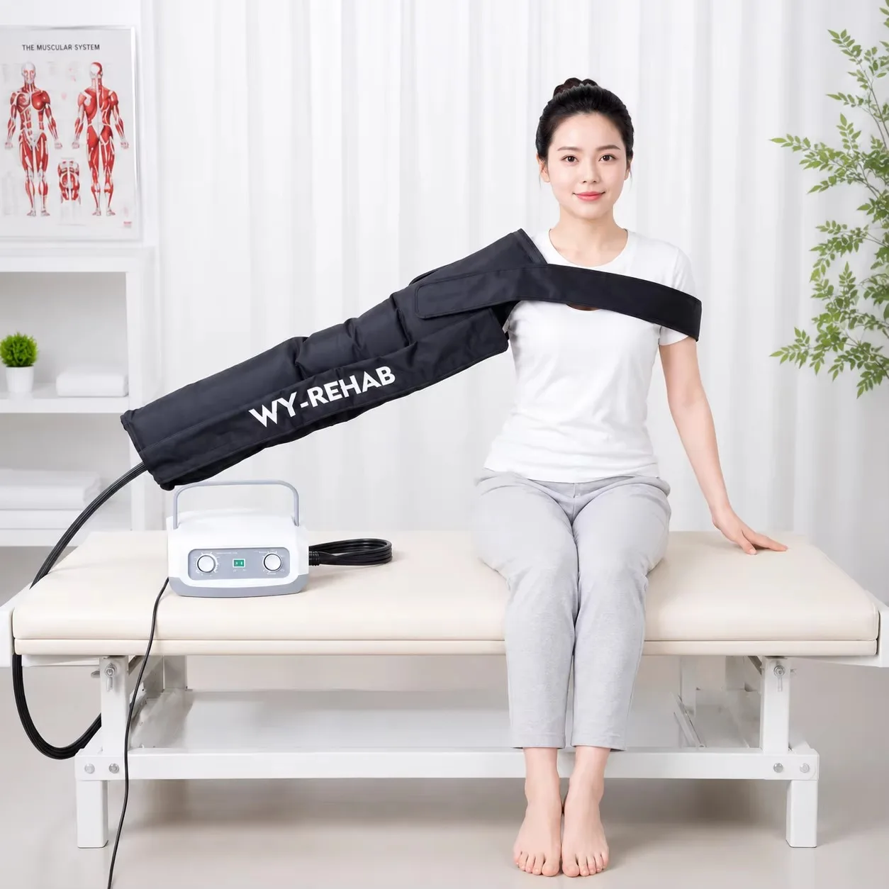 MDR CE Certified 4 Chamber Air Compression  Machine for Hospital Clinic Rehabilitation Lymphatic Drainage Recovery System