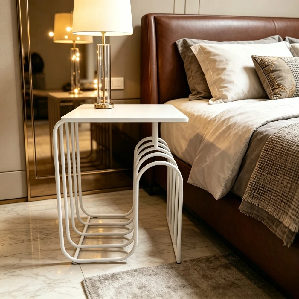 2026New Modern Metal Side Table U-Shaped Magazine Rack for Living Room Bedroom Sofa End Table Fast Shipping