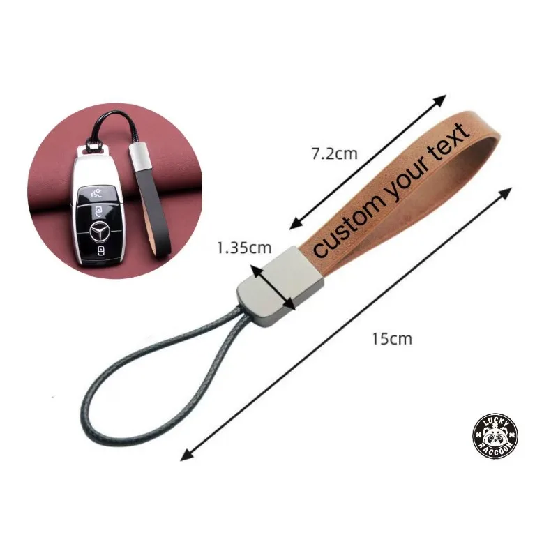 

1pcs Minimalist Men Car Keychain Women Bag Pendant Leather Keyring Ring Ropes Customized Names Letters License Number Gift