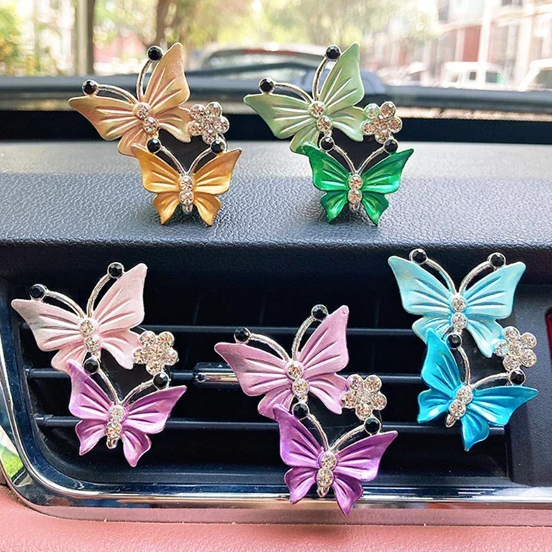 

Air Freshener Butterfly Car-styling Car Perfume Natural Smell Air Conditioner Butterfly Diamond Aromatherapy Clip