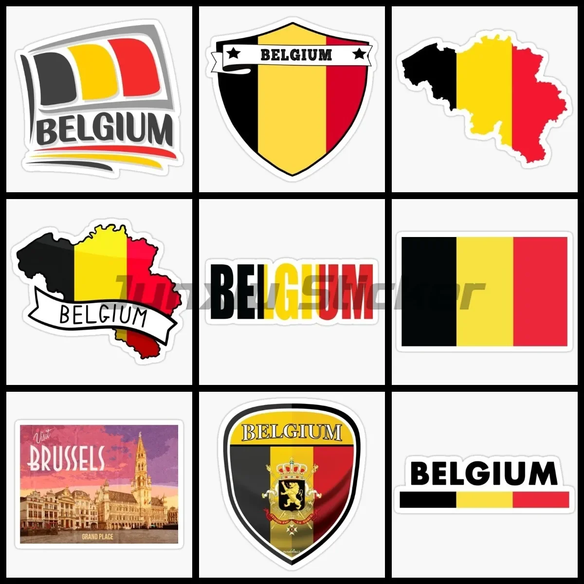 

Belgium Flag Stickers Bumper Vinyl Window Laptop Truck Car Helmet Racing Refrigerator Decoration Tablet Computer PVC Decals