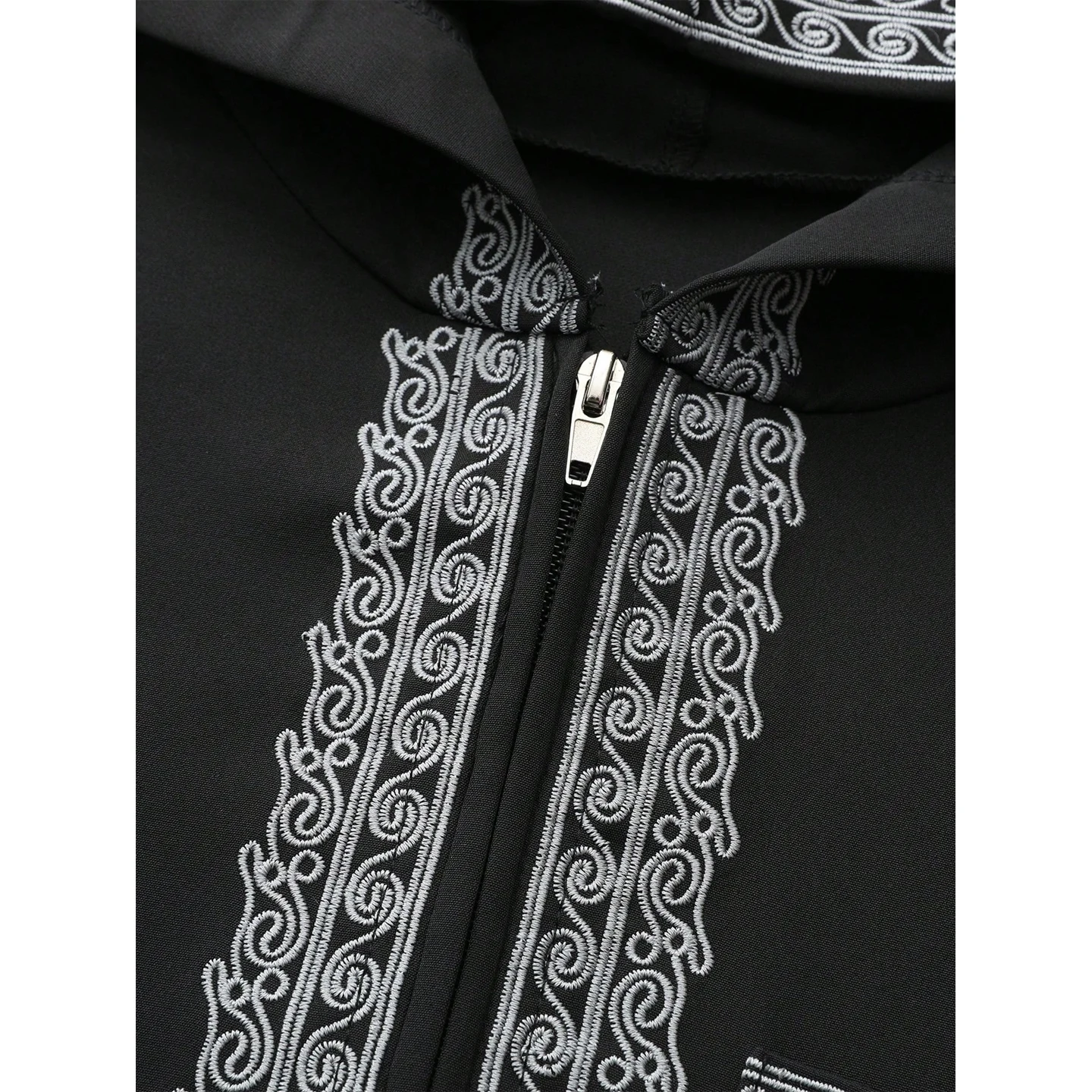 Muslim Men's Thobe Hooded Embroidered Long-sleeved Loose djellaba Islamic Traditional Clothing For Parties Ramadan Prayer Dress