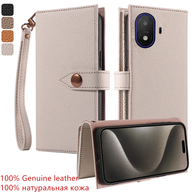 

100% Genuine leather multi-functional card slot wallet Cover For TCL K70 SE Power 60 70 NxtPaper Pro 4G shockproof phone Case