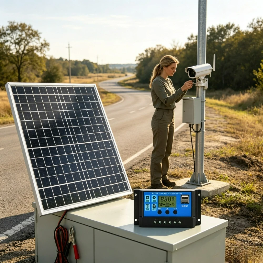 Portable Solar Panel Kit Monocrystalline 12W Aluminum Frame with 12V Solar Charge Controller for RV Boat Camping Hiking Charging