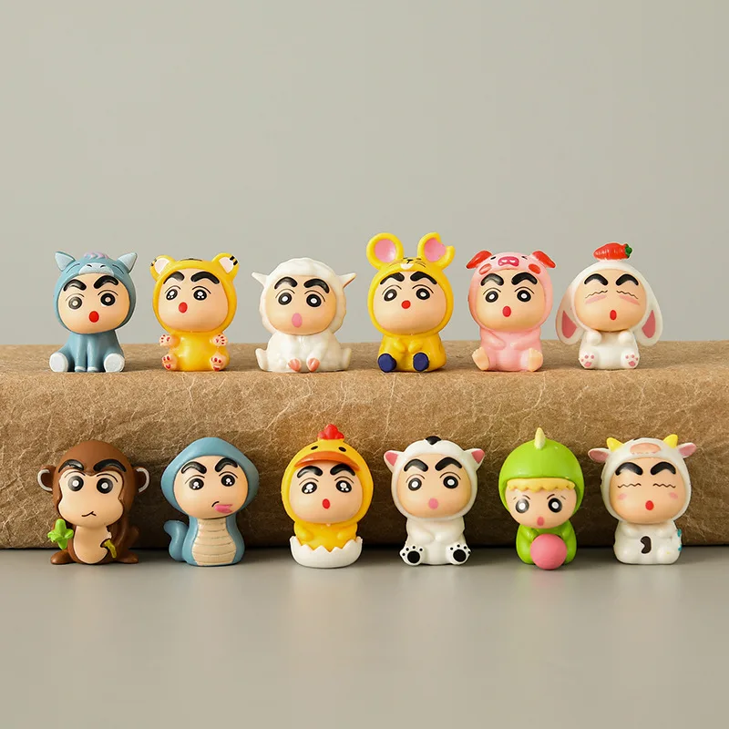 

Random 1pcs12 Zodiac Crayon Shin chan Handmade Anime Cartoon Cute Animal Shaped Toy