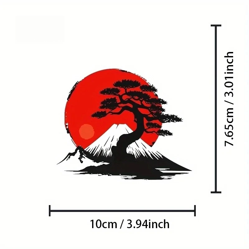 1pc Mount Fuji Bonsai Sunset JDM Vinyl Sticker Self-adhesive PVC Decal Car Motorcycle Helmet Auto Exterior Styling Parts Decor