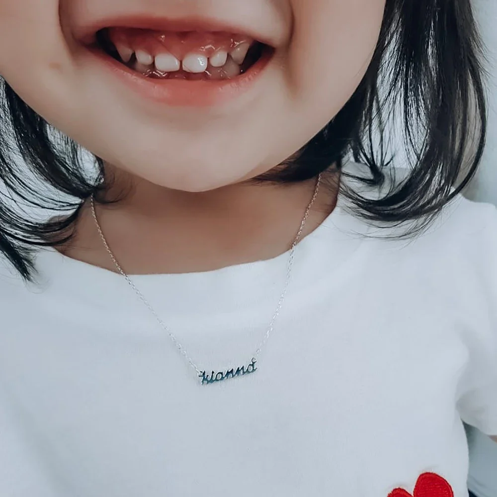 Mini-World Personalized Custom Child Necklace Baby Name Necklaces Sliver Gold Color Jewelry Cute Exquisite Children\'s Day Gift