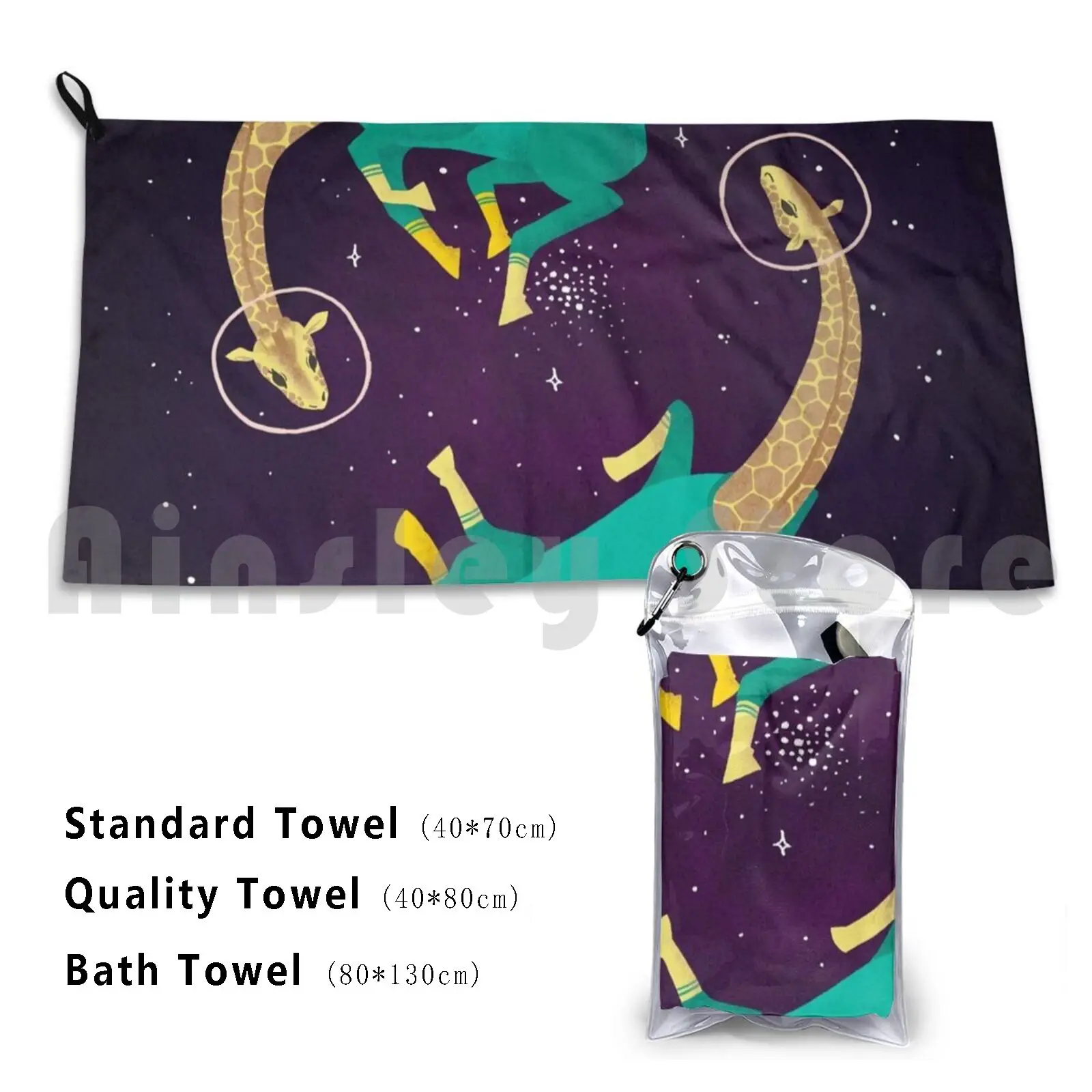 Space Giraffes Beach Towel Quick Dry Quality Giraffes Animals Space Animals Scifi Painiting Cute Floating